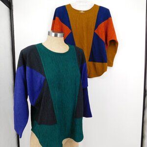 Lot Of 2 Kyu pi te (Korean Brand) Women Multicolor Pullover Shirt Blouse Top